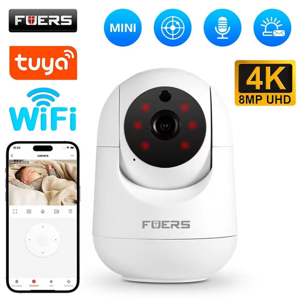 Fuers 5MP Tuya WiFi Camera – Smart Indoor IP Baby Monitor with AI Tracking
