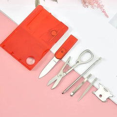 Multifunctional Survival Tool Card – Swiss Army Style Card with Light & Beauty Tools