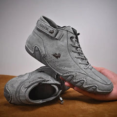 Men’s Waterproof Motorcycle Boots – Casual Winter High-Top Sneakers