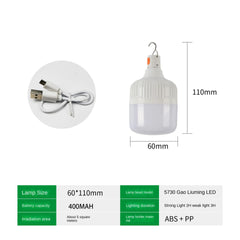 60W USB Rechargeable LED Camping Lantern – Emergency Light for Outdoor Use