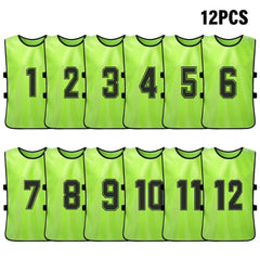 Quick-Dry Numbered Soccer Pinnies – 2/6PCS Team Sports Vests