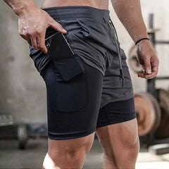 Men’s 2-in-1 Camo Gym & Running Shorts