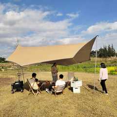 5.1x5.1m Large Waterproof Octagon Camping Tarp – Outdoor Sun Shelter Awning, Butterfly Tent Shade Canopy for Beach & Travel