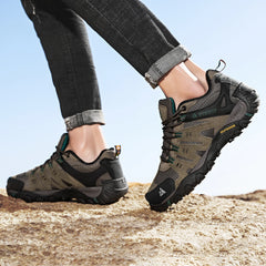 HIKEUP Men’s Suede Tactical Hiking Shoes – Outdoor Trekking Sneakers