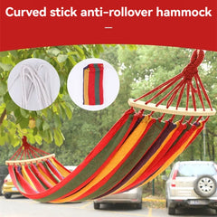 WESTTUNE Outdoor Canvas Hammock – Swing Hammock with Tree Ropes, 200kg Load Capacity