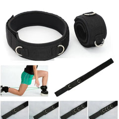 Adjustable Thigh & Ankle Straps for Cable Machines – Padded D-Ring Leg Cuffs for Strength Training