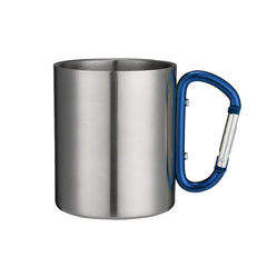 220ml Stainless Steel Camping Cup with Carabiner Handle – Portable Outdoor Travel Mug