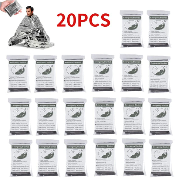 5–30 Pack Emergency Thermal Blankets – Waterproof Foil Survival Blankets (130×210cm)