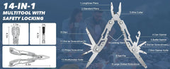 Folding Multi-Tool – EDC Survival Gear with Knife, Scissors, Pliers & Cutters