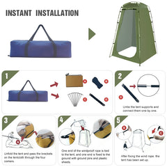 Westtune Portable Privacy Shower Tent – Waterproof Changing Room Shelter for Camping, Hiking, Beach, Toilet & Outdoor Shower