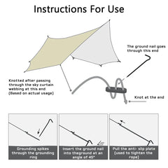 5.1x5.1m Large Waterproof Octagon Camping Tarp – Outdoor Sun Shelter Awning, Butterfly Tent Shade Canopy for Beach & Travel