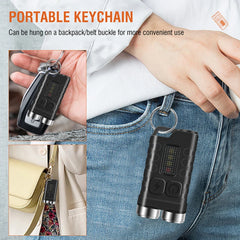 Multi-function Portable Mini Keychain Light Led High Bright Flashlight Dual Light Source Outdoor Camping Fishing Tool Head Lamp